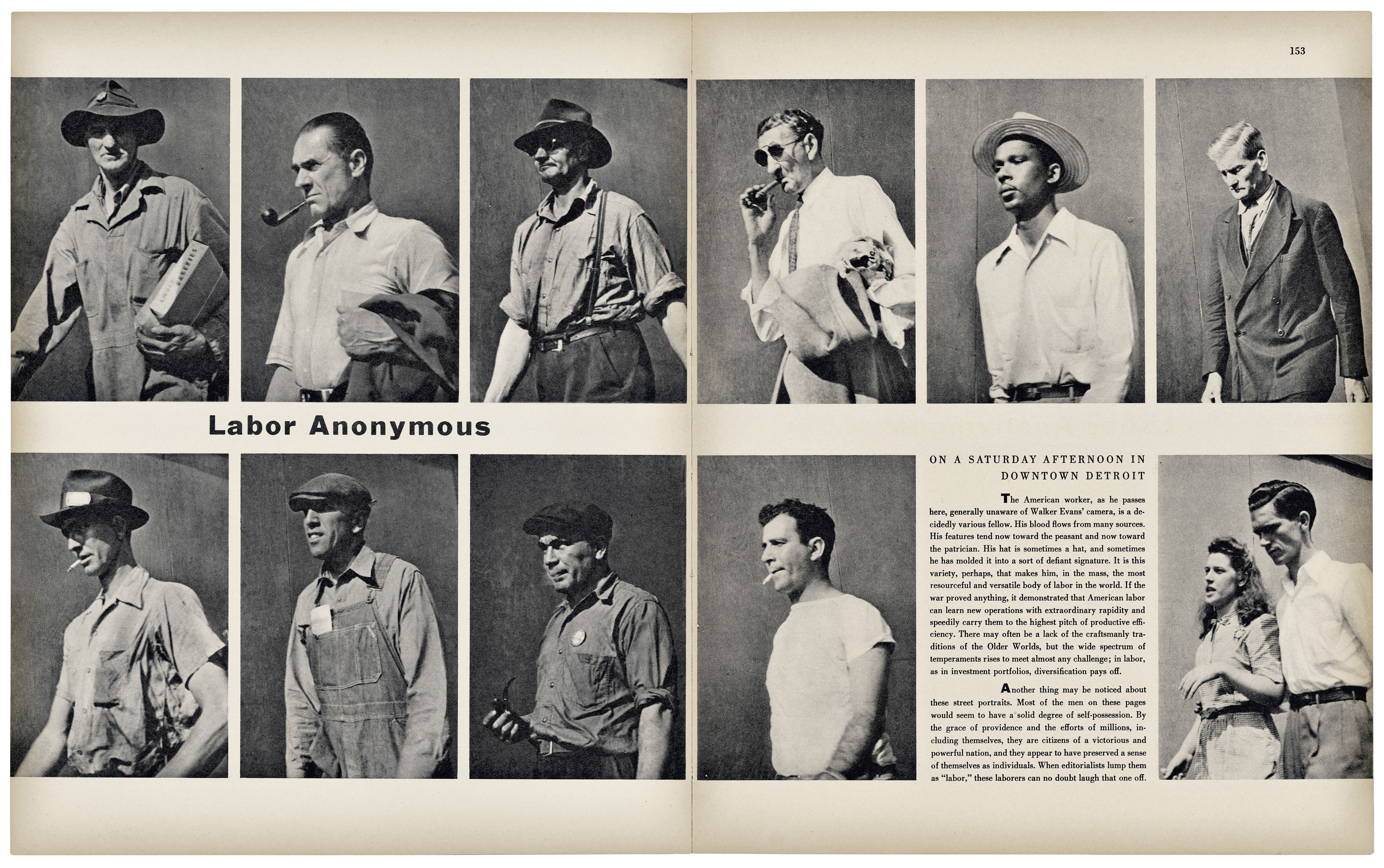Walker Evans, «Labor Anonymous», Fortune, novembre 1946. Courtesy du Metropolitan Museum of Art, New York