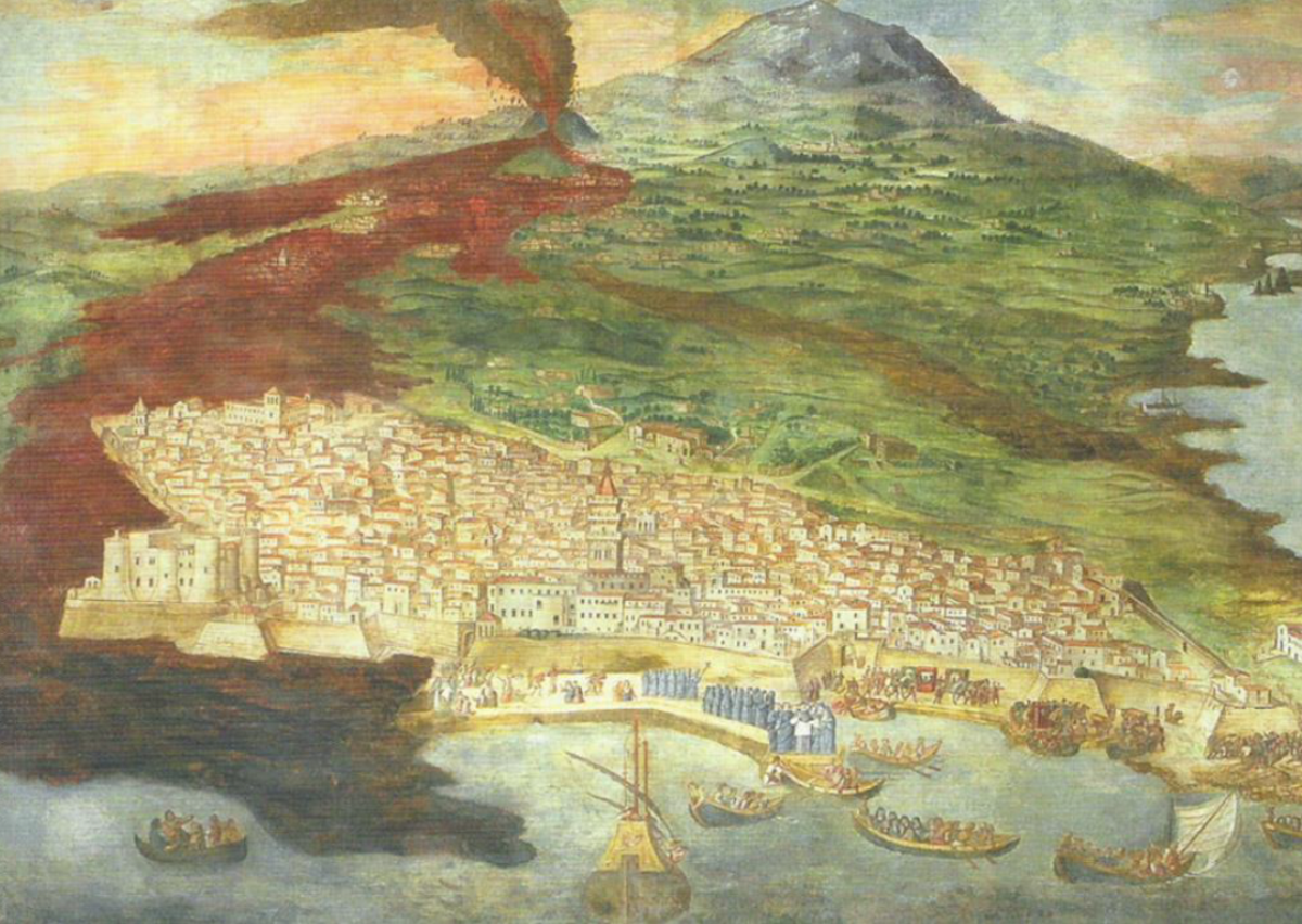 Giacinto Platania, Catane atteinte par la lave lors de l’éruption de l’Etna en 1669, 1675.