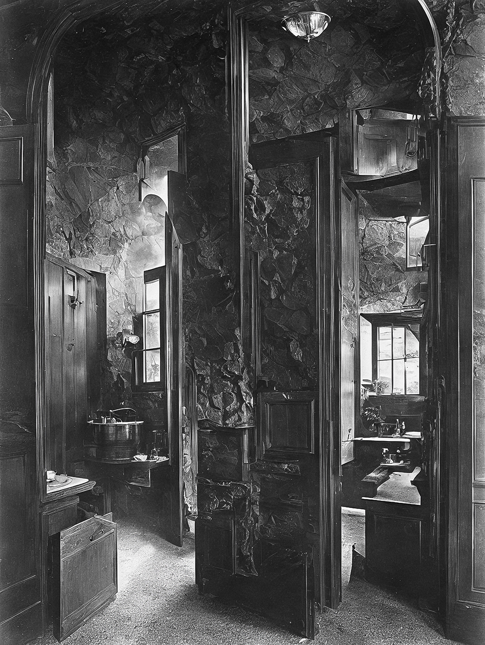 La porte de la cuisine était restée ouverte, et on voyait par